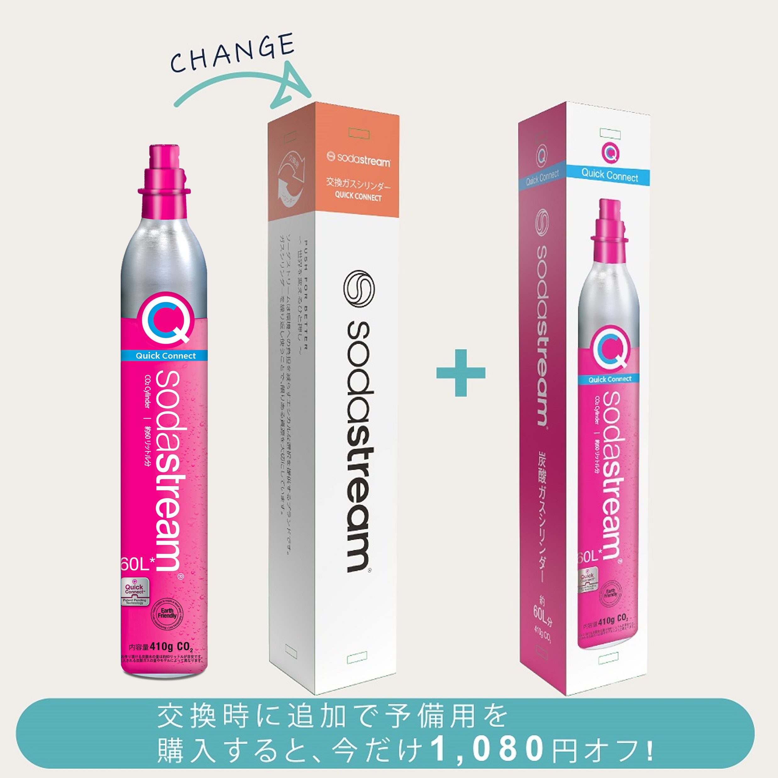 [今だけ1080円OFF] CQC（交換用+予備用）交換時に同時購入で予備用ガスがお得