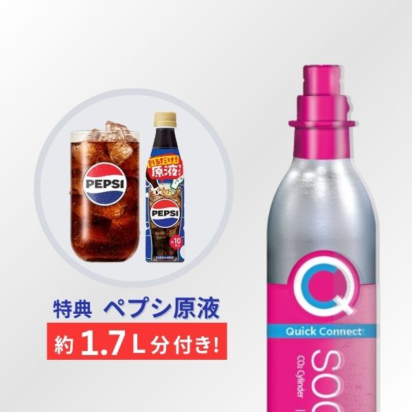 【特典 ペプシ約1.7L分原液】交換用CQCガスシリンダーお得便60L2本×3回